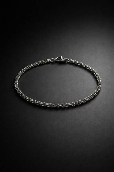 MaisonAHM Stainless Steel Silver Chain Bracelet – Stylish and Modern Design