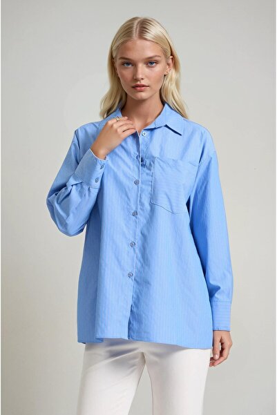 Lijuri Striped Oversize Pocket Detailed Shirt 3495
