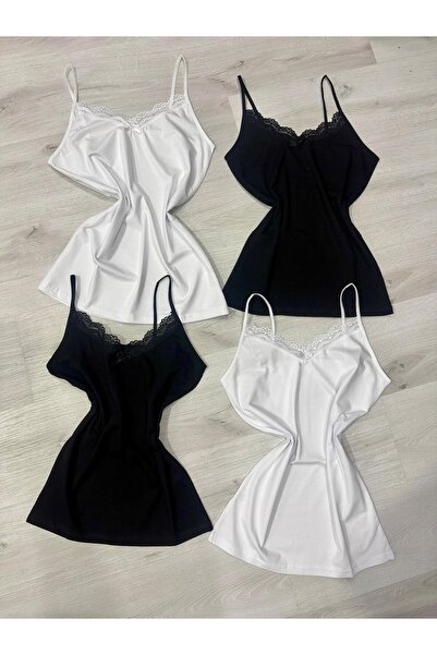 ParisTrend Cotton Flexible Lace Women's Undershirt 4-Piece Set