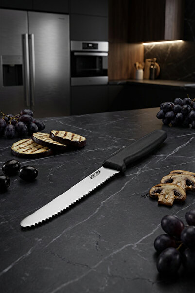 Cavit İnox Sebze Bıçağı Dişli Domates Bıçağı Siyah