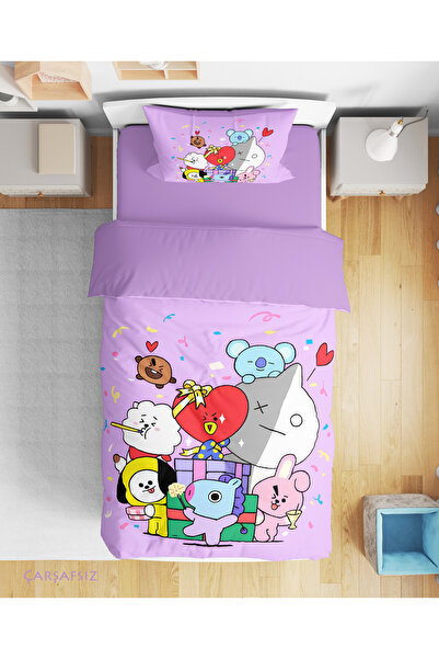 Erays Home Set de lenjerie de pat pentru fete, cu model 3D, imprimat digital,...