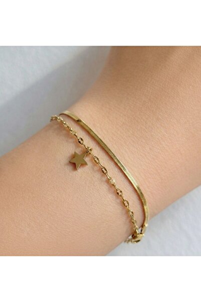AccessoriesCınCık Stainless Steel Bracelet Gold Color Star Women's Bracelet