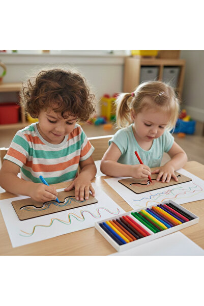 NETWORK ART 1 Adet Ahşap Montessori Temel Simetrik Şekiller No 10 Çizim Okul ...