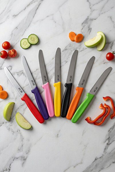Cavit İnox Sebze Bıçağı Dişli Domates Bıçağı 7 Parça Set Karışık RENK