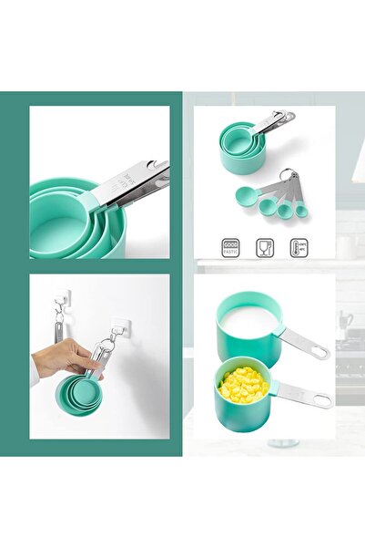 Generic 8-piece set: 4 measuring cups and 4 measuring spoons