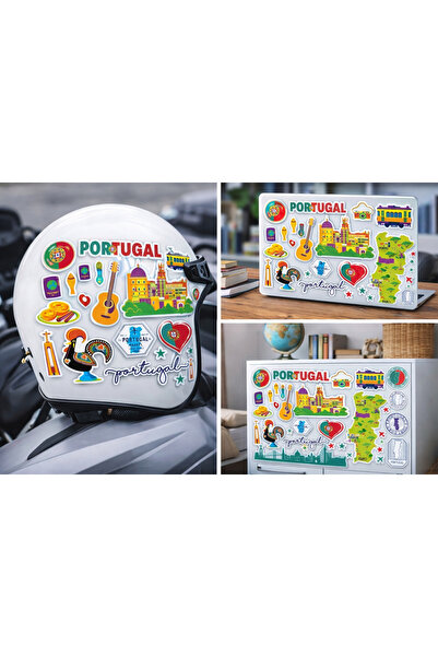 Limitless Design مجموعة ملصقات بتصميم البرتغال |   ملصقات زخرفية لبرتغال وليسبون