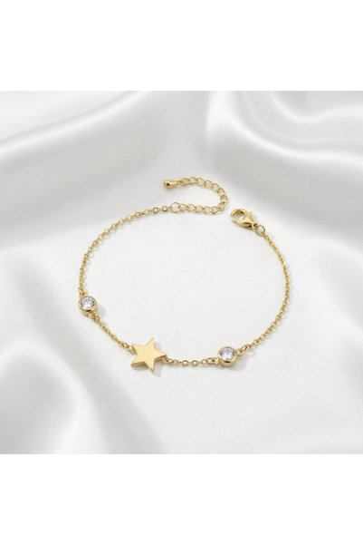 AccessoriesCınCık Stainless Steel Bracelet Gold Color Star Women's Bracelet