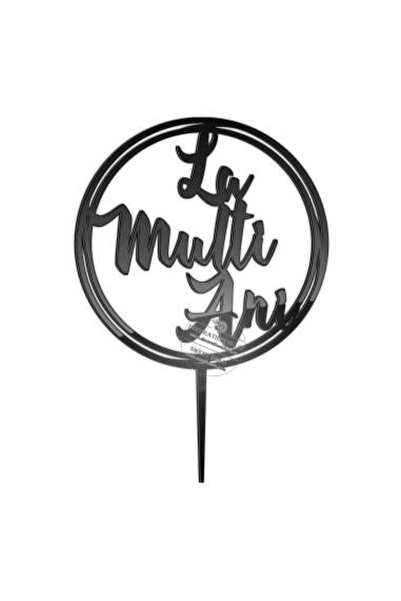 Decoratiuni Dulci Cake topper rotund cu textul La multi ani! - Negru