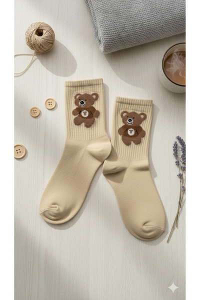 Bonami Socks Ayıcık Teddy Desenli Soket Çorap