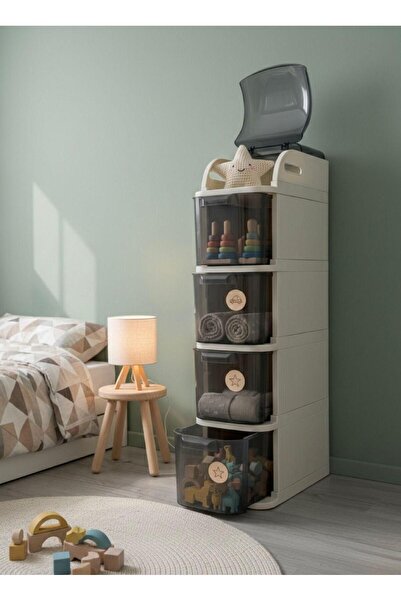 TD HOME 5 Bölmeli Şeffaf Çekmeceli Tekerlekli Çok Amaçlı Düzenleyici Organizer