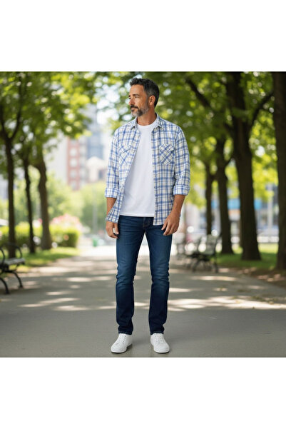 EREN STYLE Κλασικό βαμβακερό μακρυμάνικο πουκάμισο με διπλές τσέπες (κανονική...