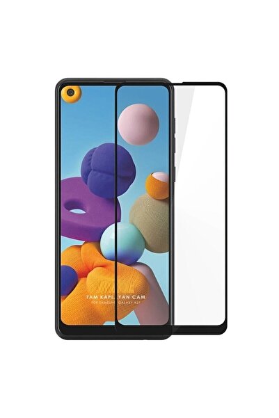 MericLine واقي شاشة سامسونج A21S متوافق مع 9D يغطي الشاشة بالكامل ويمنع بصمات...