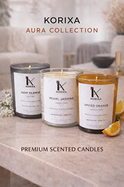 KORIXA AURA COLLECTION – 3’lü Bardak Mum Seti