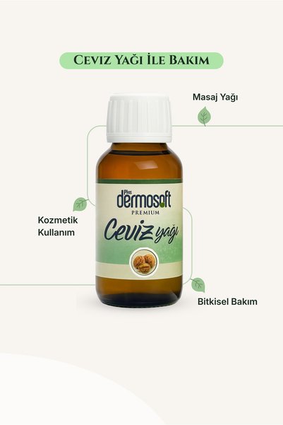 Plus Dermosoft Cold Pressed Walnut Oil 50 ml – Natural Herbal Care Oil, for Massage and Skin Care