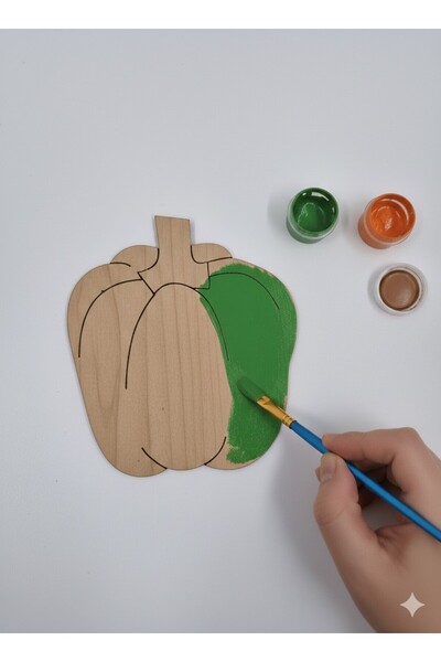 NETWORK ART 1 Adet Ahşap Meyve Sebze Boyama Biber Okul Dıy Etkinlik Aktivite ...