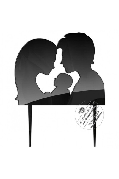 Decoratiuni Dulci Topper plexi, Impreuna - Negru