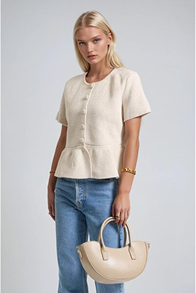 Lijuri Cardigan tricotat cu nasturi și volane 5206