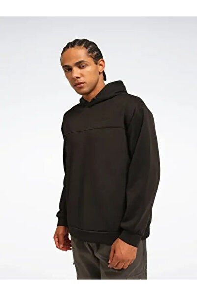 Reebok Μαύρο ανδρικό φούτερ με κουκούλα Ronse