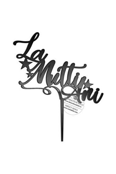 Decoratiuni Dulci Декорация за торта | La multi ani cu trei stelute - Negru