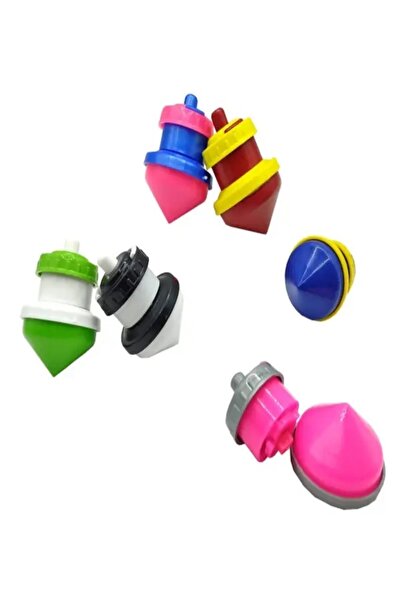 Toys Topaç Plastik Basmalı Kendinden Dönen Topaç - Plastik Topaç 4 Adet