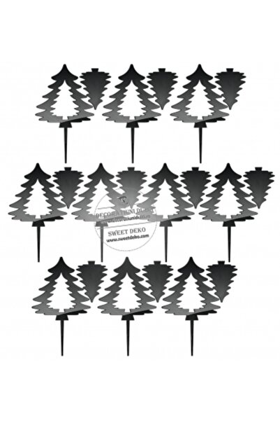 Decoratiuni Dulci Set 20 braduti, mini toppers - Negru