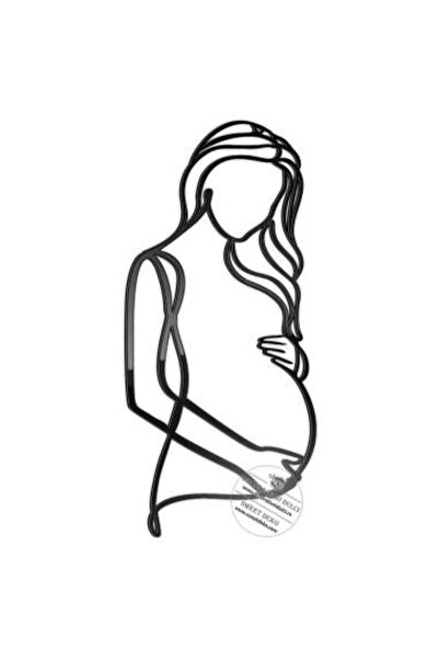 Decoratiuni Dulci Silueta tanara insarcinata | топер декор tort lateral - Negru