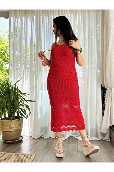 Burcu Özpıranga Firuze Örme Astarlı Elbise