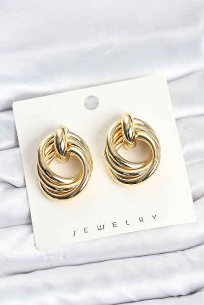 Epilons Brass Gold Color Spiral Hoop Model Vintage Women's Earrings - Tj-Bkp1...