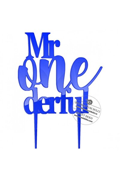 Decoratiuni Dulci Topper tort Mr Onederful - Negru