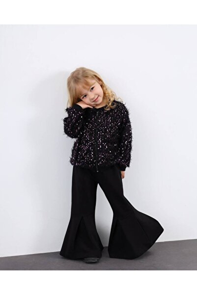 ARBİ kids Стилен трикомпонентен комплект, включващ кардиган с пайети за момич...