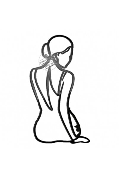 Decoratiuni Dulci Silueta femeie, topper lateral tort - Negru