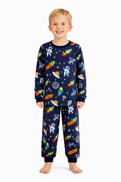 mini stella kids Astronot Desenli Erkek Çocuk Pijama Takımı