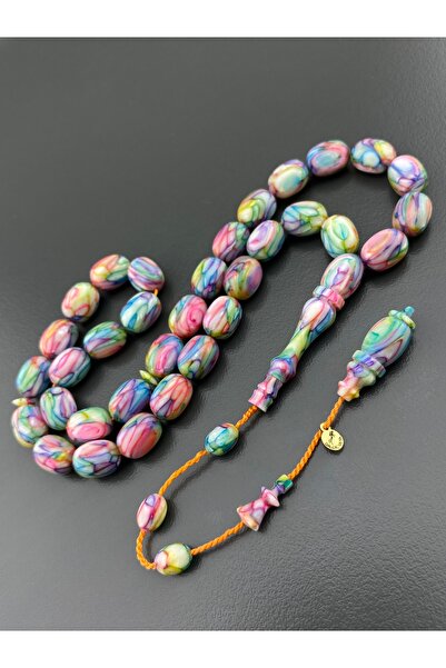 Tesbih Store Dalgıç Usta Skillfully Crafted Multicolor French Galalith Prayer...