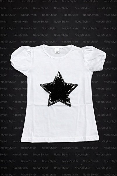 Nacar Kız Çocuk 23 Nisan 29 Ekim Gösteri Yıldız Baskılı T-shirt - 23 Nisan Gö...