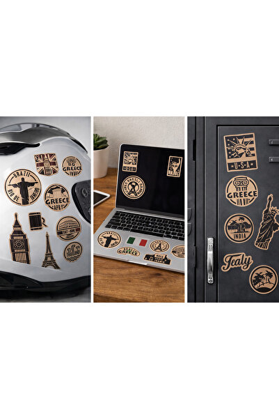 Limitless Design مجموعة ملصقات ريترو لدول العالم مقاس 22x30 سم - ملصقات السفر...