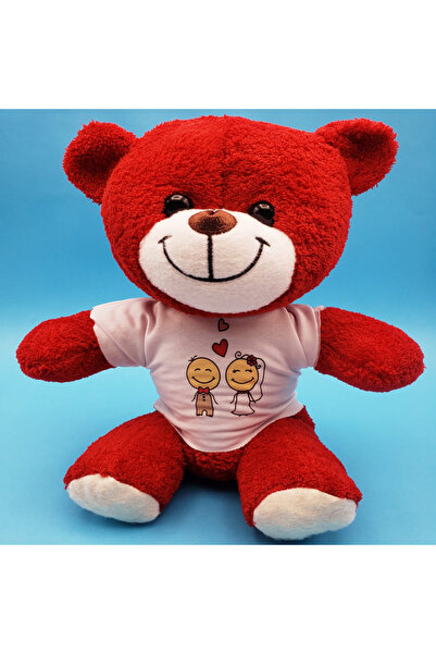 ZS DEMİR Red bear bride groom couple Printed t-shirt