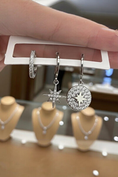 DİAVENTA TAKI VE AKSESUAR 3-Pack Xuping Earrings Silver Color Hypoallergenic ...