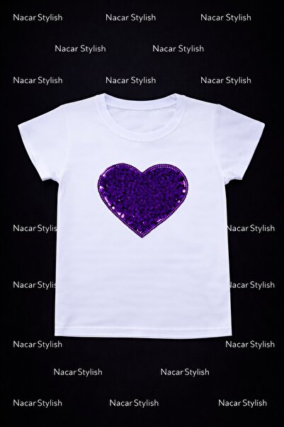 Nacar Kız Çocuk 23 Nisan 29 Ekim Gösteri Kalp Baskılı T-shirt - 23 Nisan Göst...