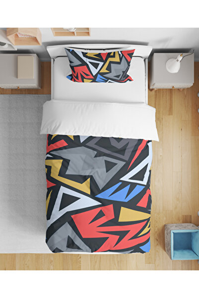 Home Set de lenjerie de pat colorată, cu artă modernă, imprimată digital 3D, ...