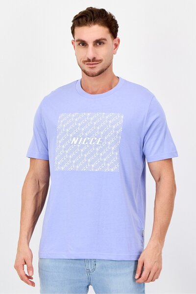Nicce Men Crew Neck Brand Logo Short Sleeve T-Shirt, Lavender