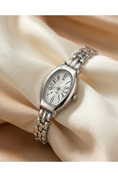 KLISHE Butik Women's Vintage Steel Watch – Classic Design, Silver Color |   L...