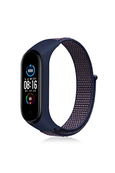 Twin Store ميه للاستيراد ®   Mi Band 4 حبل فيلكرو منسوج - أزرق داكن-أرجواني