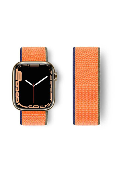 Generic Brand Mey Import ®   Watch 42mm Mesh Hook and Loop Strap - Orange