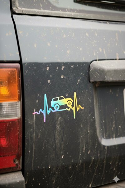 Yalıgraf Reklam Tabela Off Road Jeep Design Heartbeat Pulse Rhythm Sticker Au...
