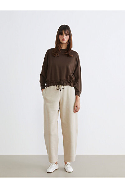 LC Waikiki Two Mt Shop Quality Lcw Vision Beige 3 Thread Plain Loose & Baggy ...