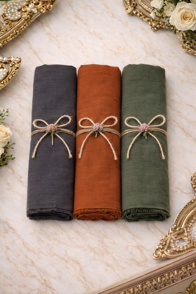 EFFRENATU Set of 3 Soft Cotton Shawls – Solid Color, Lightweight and for Dail...