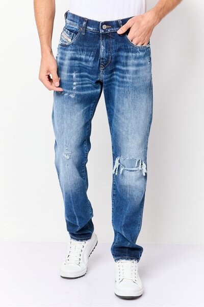 Diesel Men Slim Fit Ripped Stretchable Denim Jeans, Blue