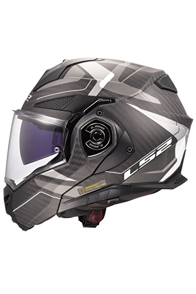 LS2 Advant X Karbon Horızon Mat Gümüş-Gri Çene Açılır Motosiklet Kaskı