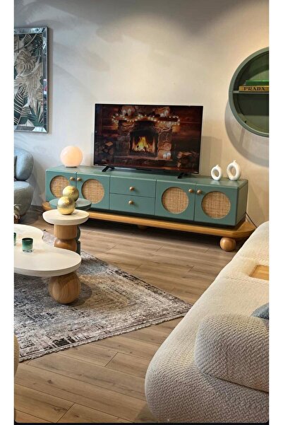 Creawood Luxe Masif Ahşap&Rattan&MDF Bohem TV Ünite