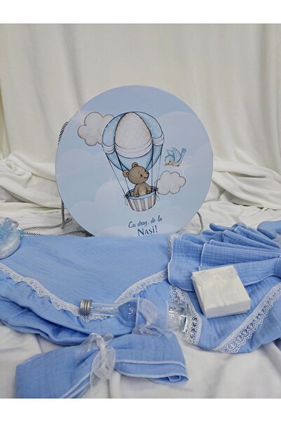 Handmade Trusou botez băiat muselina